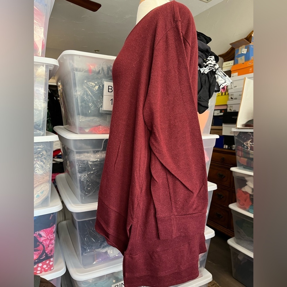 Nally & Millie Women's Sweater in Rich Burgundy - Picture 6 of 12
